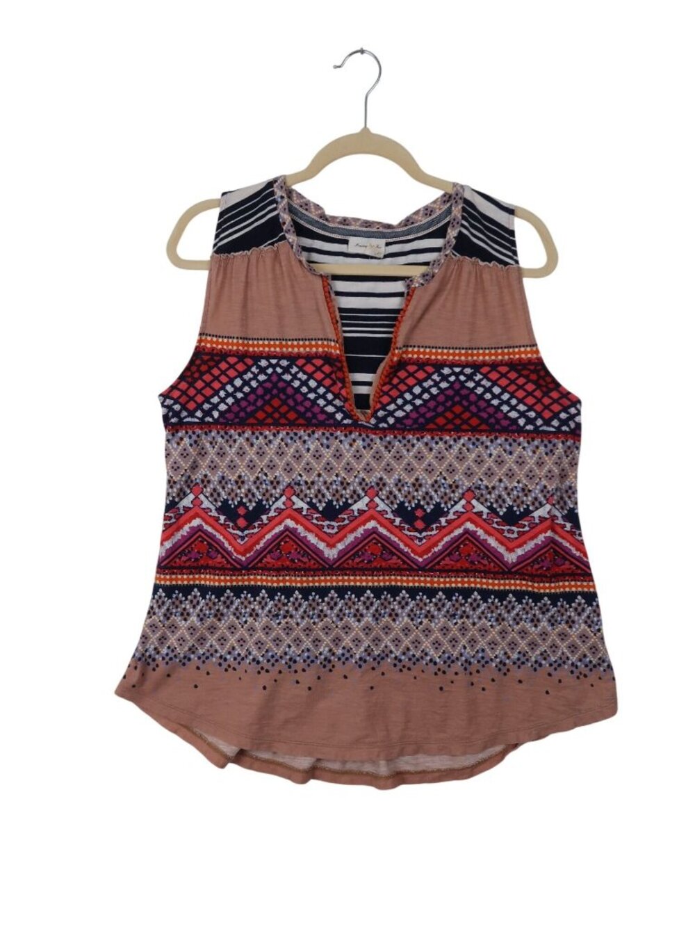 Anthropologie Meadow Rue XL Sleeveless Patterned Top Boho Clean